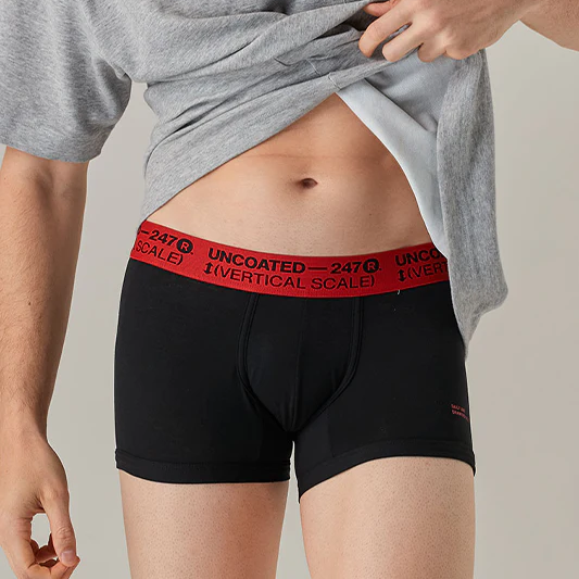 Uncoated 247 men's underwear in Ready Red with a simple style and skin-friendly texture for high comfort and breathability.