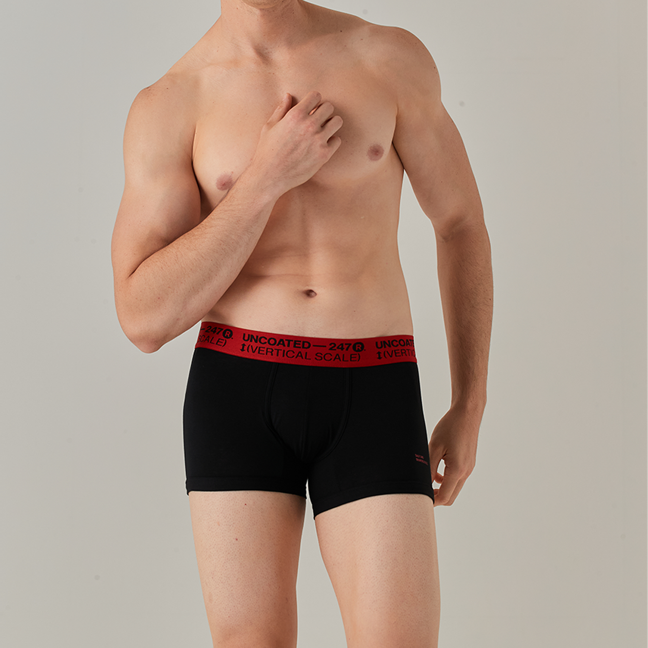 Uncoated 247 men's underwear in Ready Red with a simple style and skin-friendly texture for high comfort and breathability.