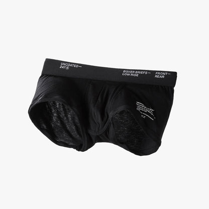 UNCOATED Boxer Briefs - Low Rise (Simple Black)XL(~30 inch.)